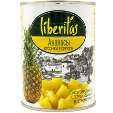 Ананасы "Liberitas" Кусочки в сиропе ж/б
