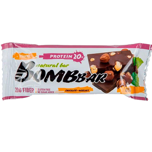 Батончик "Bombbar" Шоколад+Фундук неглазир. протеин Флоупак