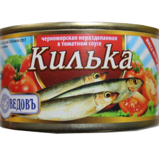Килька черноморская "Рыбоведовъ" в томатном соусе ж/б