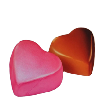 Конфеты шоколадные в РОЗОВОЙ фольге с ореховым кремом в форме сердечка