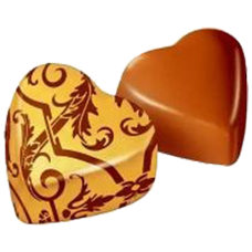 Конфеты шоколадные в ЗОЛОТОЙ фольге с ореховым кремом в форме сердечка