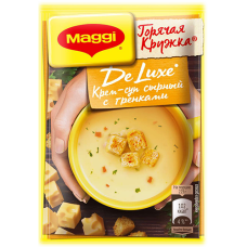 Магги Горячая кружка De Luxe крем-суп Сырный с гренками