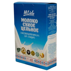 Молоко сухое "MiLida" цельное 26%