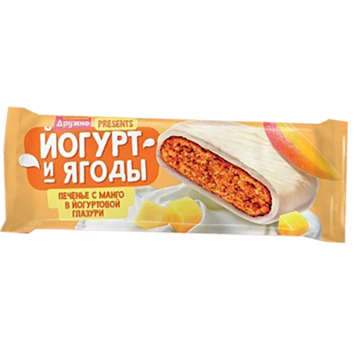 Печенье "Йогурт и ягоды Манго" глазир