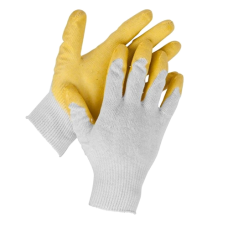 Перчатки 13класс Трикотажные вязаные ХБ с латексным покрытием Желтые