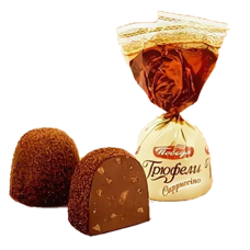 ПОБ Конфеты Трюфели каппучино с кусочками печенья посыпанные темным какао
