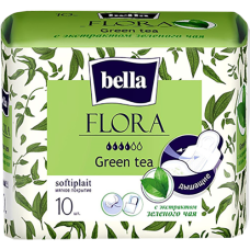 Прокладки "Bella" Flora Green Tea-Зеленый Чай 10шт 4кап с крылышками