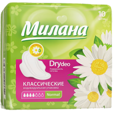 Прокладки "Милана" Ультра Dry Део Нормал Ромашка 10шт 4кап