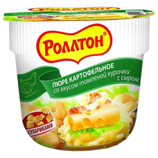 Пюре картофельное РОЛЛТОН Томленая курочка с сыром стакан