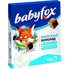 Шоколад "BabyFox" Молочный+Белый полосатый