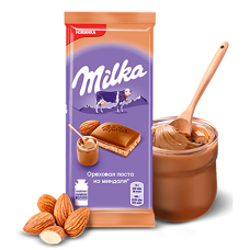 Шоколад "MILKA"  Ореховая паста из миндаля