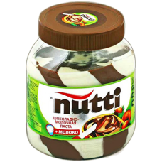 Шоколадно молочная паста "Nutti" Ореховая с/бан
