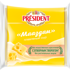 Сыр плавленый "President" Мааздам 40% Слайс  270сут