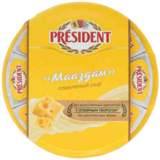Сыр плавленый "President" Мааздам сегмент 45% Круг