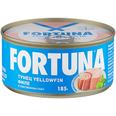 Тунец "Fortuna" филе в собственном соку ж/б Ключ