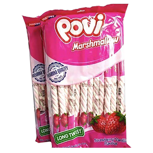 Зефирная косичка "Povi" Marshmallow Long Twist Strawberry Пакет